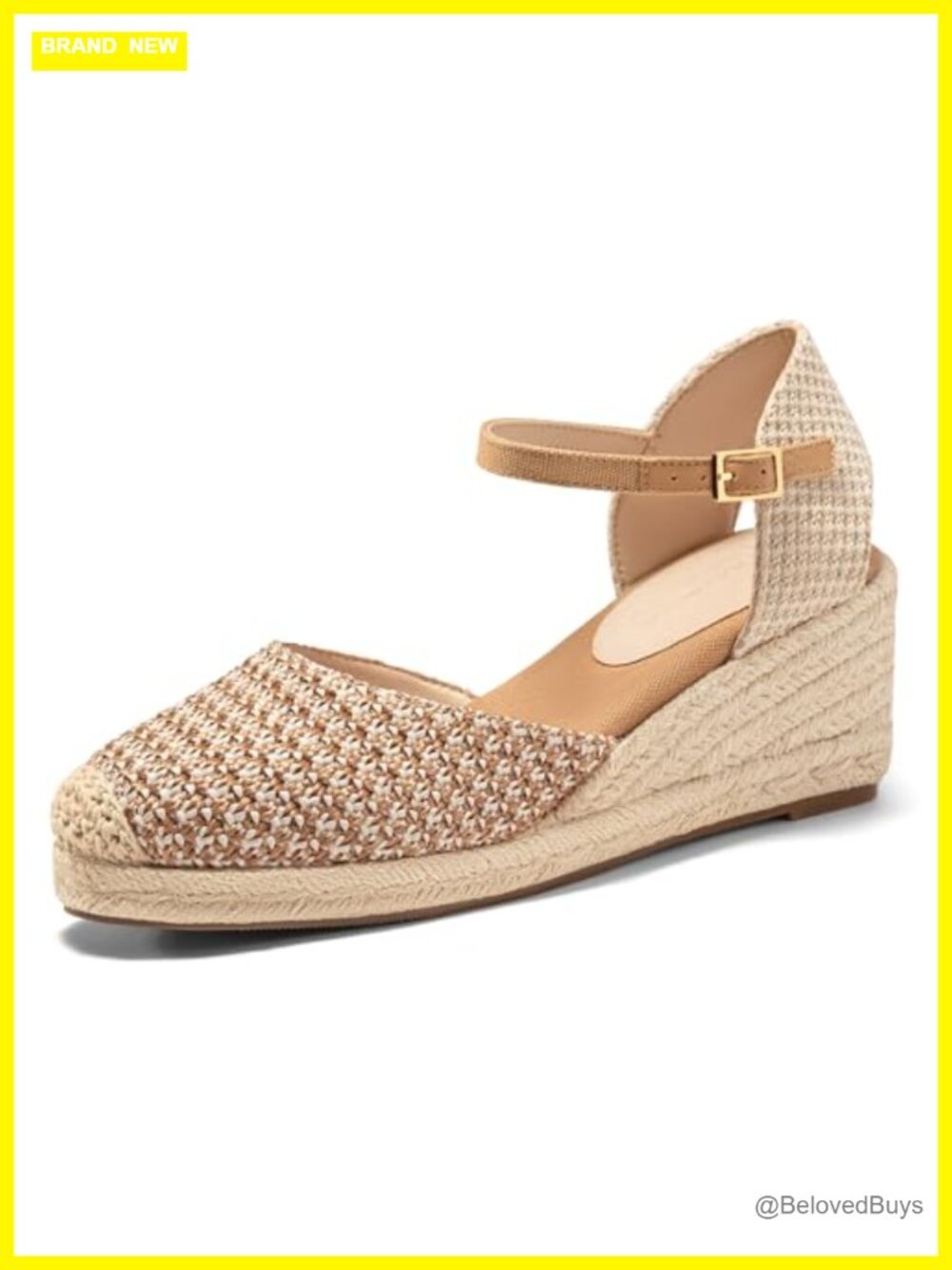 Women's Platform Wedge Espadrilles Sandals Raffia Ankle Strap